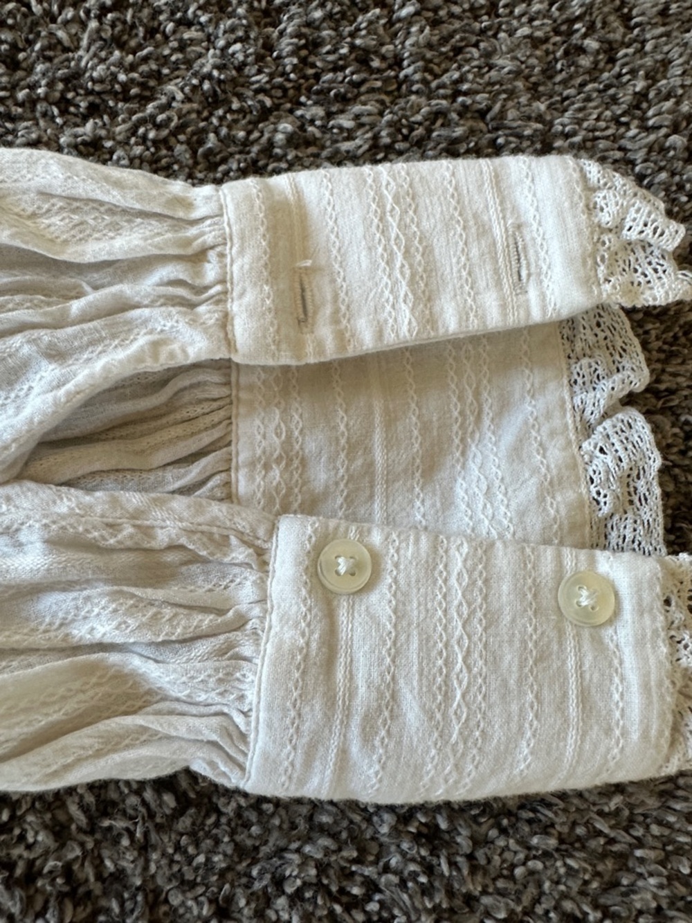 Victorian Edwardian Style White Ruffled Smocked Mini Babydoll Dress - Picture 7 of 9
